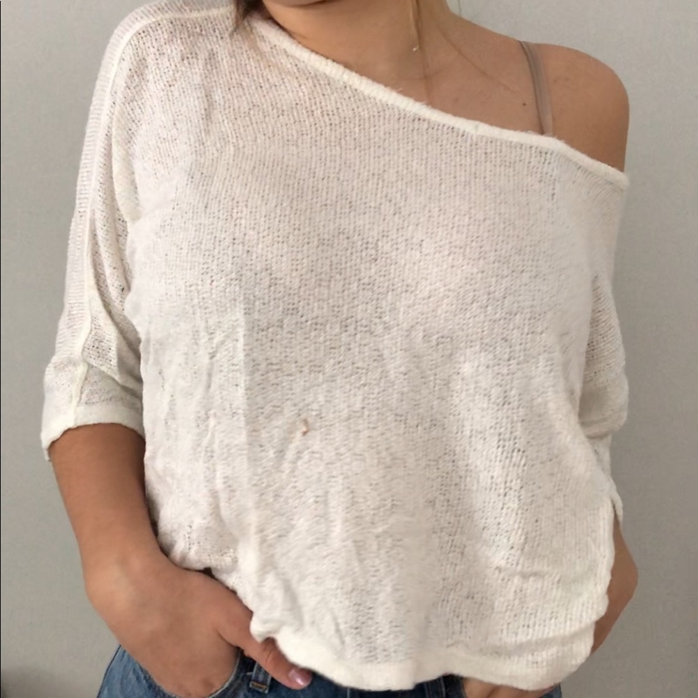 Vintage American Eagle Knit Half Sleeve Crop Top!